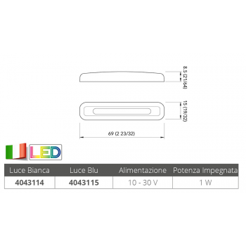 LUCE DI CORTESIA BLU TAB CPR 2