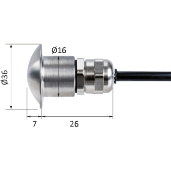 Luce di cortesia luce LED bianca corpo inox lucido 