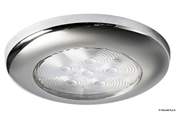 Luce di cortesia rotonda ghiera inox 6 LED blu 