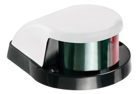 Luce di via rossa/verde di prua calotta bianca 