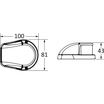 Luce di via rossa/verde di prua calotta inox 