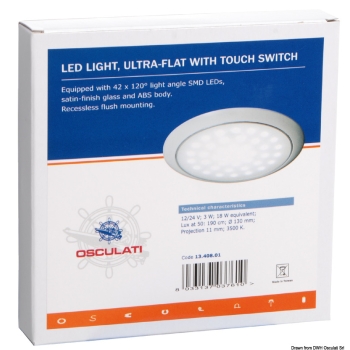 Luce LED ultrapiatta 12/24 V 3 W 