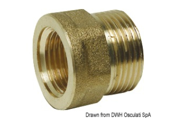 Manicotto ottone maschio/femmina 3/8" x 1/2" 