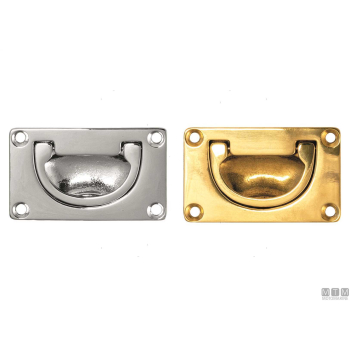 Maniglia a incasso 70x43mm in ottone cromato