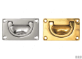 Maniglia a Incasso BS2 in Ottone Cromato 70x43 mm