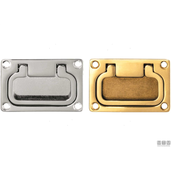 Maniglia a incasso 74x50mm in ottone lucido