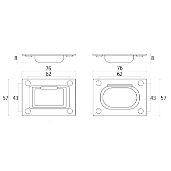 Maniglia a Incasso Inox SS