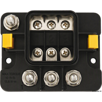 MIDI 3x Fuse Block w/Sealed Cover, M8 Inputs/Outputs, Retail Pack 