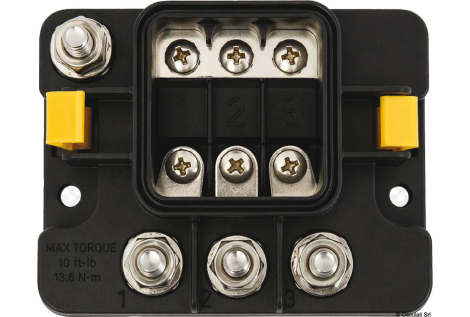 MIDI 3x Fuse Block w/Sealed Cover, M8 Inputs/Outputs, Retail Pack 