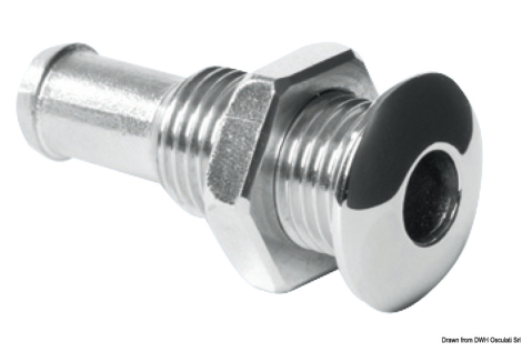 Mini scarico inox bombato 1/4" 