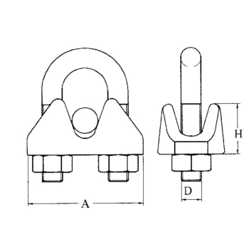 Morsetto zincato Ø mm.16
