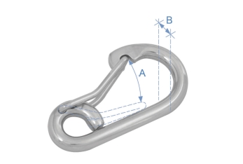 Moschettone con apertura asimmetrica, acciaio inox 316, ø6mm