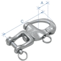 Moschettone, con girella in fusione, acciaio inox AISI 316, Diam. 16mm