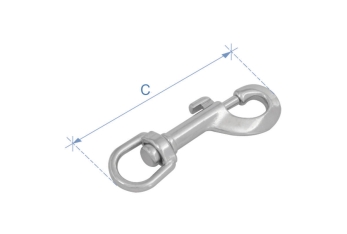 Moschettone girevole, acciaio inox 316, 16mm (5/8)