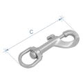 Moschettone girevole, acciaio inox 316, 19mm (3/4)