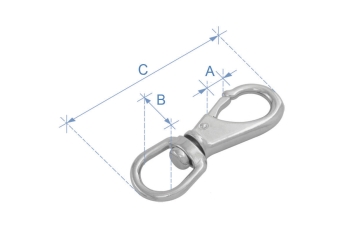 Moschettone girevole, acciaio inox 316, N. 0