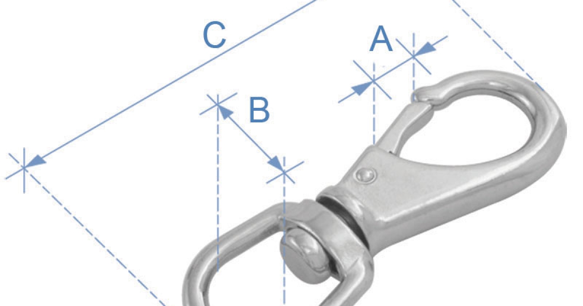 Moschettone In Acciaio Inox Con Molla 67 X 26 Mm - Occhiello Rettangolare