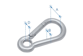 Moschettone in acciaio inox 316, Diam. 10mm