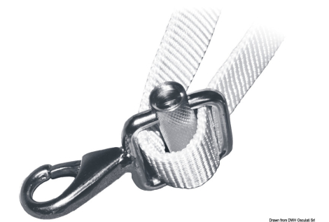Moschettone inox con fibbia 25 mm 