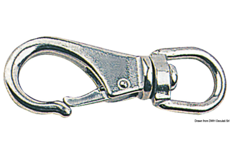 Moschettone inox con girella 83 mm 