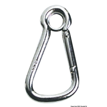 Moschettone inox grande con occhio 23 mm 