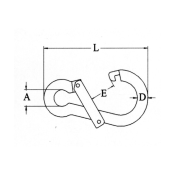 Moschettone inox Ø mm.8 ap. trasv.