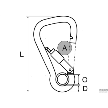 Moschettone w-lock eye d6mm inox<