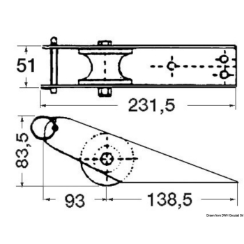 Musone di prua inox 232 x 51 mm 