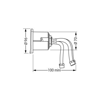 Nicchia nera tonda con miscelatore