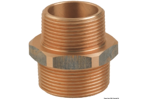 Niples doppio ridotto in bronzo M-M 3" x 2"1/2 