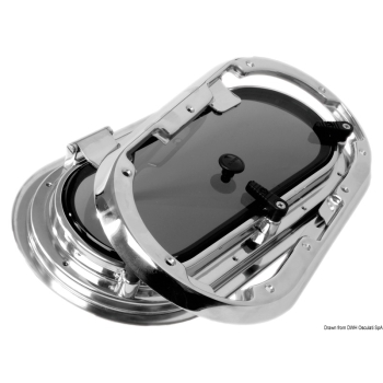 Oblò Bomar inox ovale 438 x 210 mm 