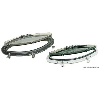 Oblò ellittico Bomar bianco 203 x 470 mm 