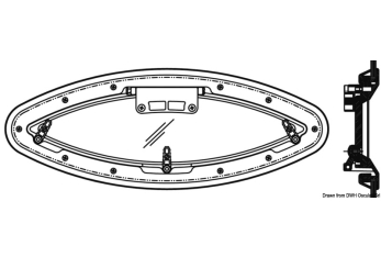 Oblò ellittico Bomar Flagship 160 x 425 mm 