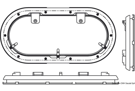 Oblò ovale Bomar Flagship 216 x 444 mm 