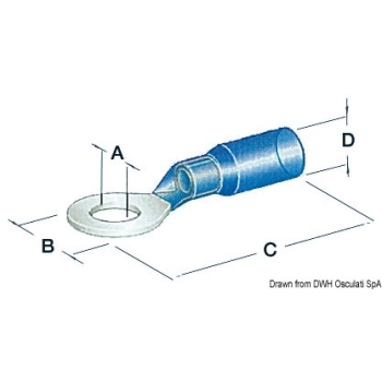 Occhioli stagni foro 5,3 mm blu 