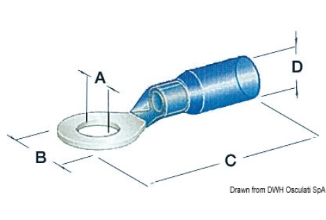 Occhioli stagni foro 5,3 mm blu 