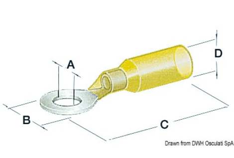Occhioli stagni foro 6,4 mm giallo 