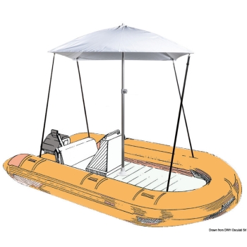 Ombrellone "PARASOL" pieghevole per barca bianco 