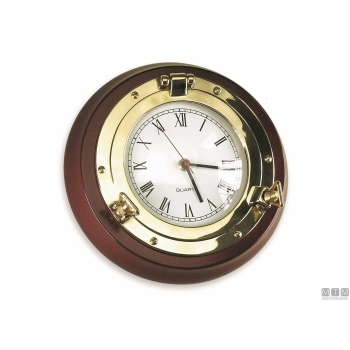 Orologio oblo d230mm legno/ottone 