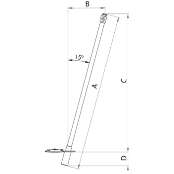 Palo tendalino flessibile  153cm 