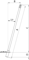 Palo tendalino flessibile  153cm 