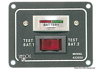 Pannello- test per 2 batterie con interruttore per azionarlo-14.100.02