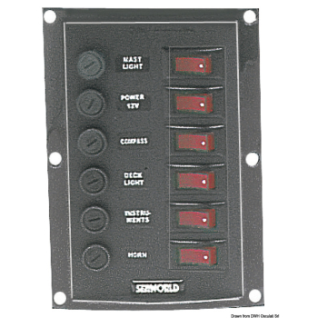 Pannello 4 interruttori verticale 