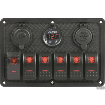 Pannello da6p+usb+presa+volt