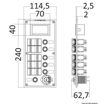 Pannello elettrico PCAL voltmetro digitale 9/32 V 