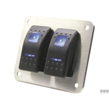 Pannello inox wk 2 interruttori<