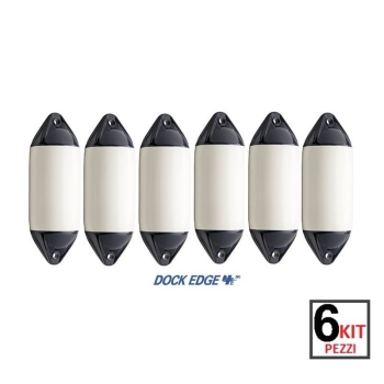 Parabordo Dock Edge Serie F5 Kit 6 Pezzi Bianco/Blu Ø 290 x 780 mm