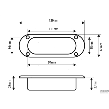 Passacavi cubia 138x62mm inox