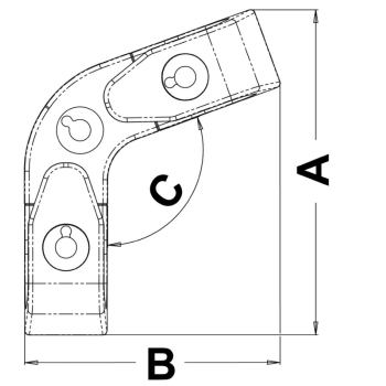 Passacavo angolare a rulli 110° 