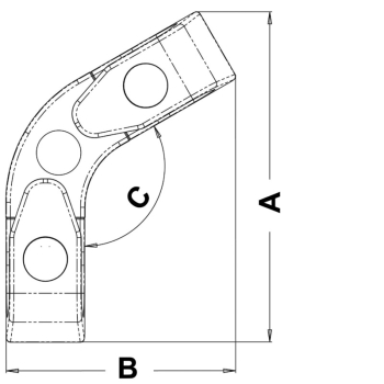 Passacavo angolare a rulli 120° 